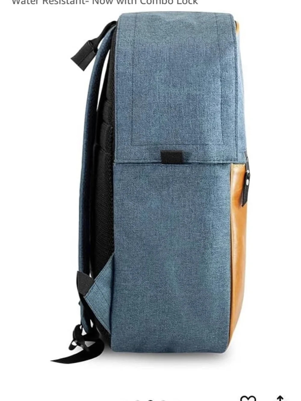 Casual Blue and Brown Men's Sling Backpack - Leather Front Pocket